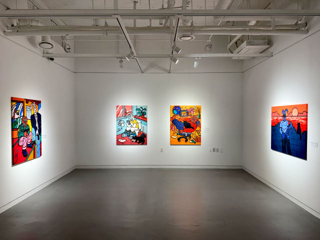 모스플라이 작가 작품 전경. 금정문화회관 금샘미술관 제공