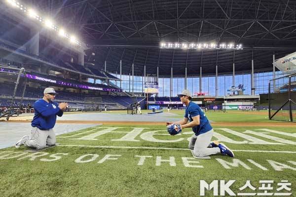 김혜성이 수비 훈련을 하고 있다. 사진(美 마이애미)= 김재호 특파원