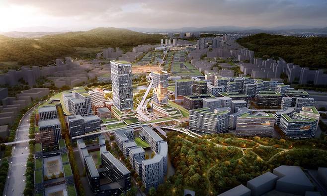 경기 남양주시 산업생태계의 상징인 왕숙도시첨단산업단지 조감도.