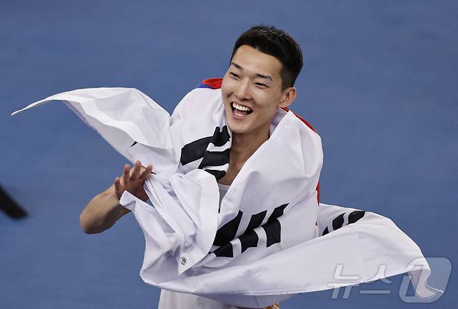 높이뛰기 간판 우상혁 ⓒ 로이터=뉴스1