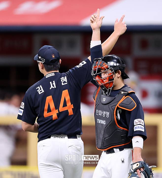 ▲ 김서현과 최재훈(왼쪽부터) ⓒ 곽혜미 기자