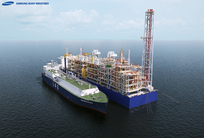 삼성중공업이 개발한 심해용 FLNG 표준모델 MLF-O 이미지. 삼성중공업 제공