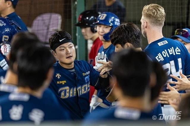 더블헤더 1차전에서 큰 존재감을 드러낸 안중열. 사진=NC 제공