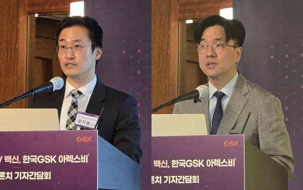 왼쪽부터 건국대병원 호흡기-알레르기내과 문지용 교수, 한림대 강남성심병원 감염내과 이재갑 교수/사진=정준엽 기자
