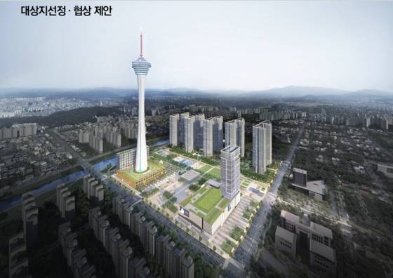 ㈜자광이 공개한 옛 대한방직 터 개발 구상이 담긴 청사진. 사진 ㈜자광