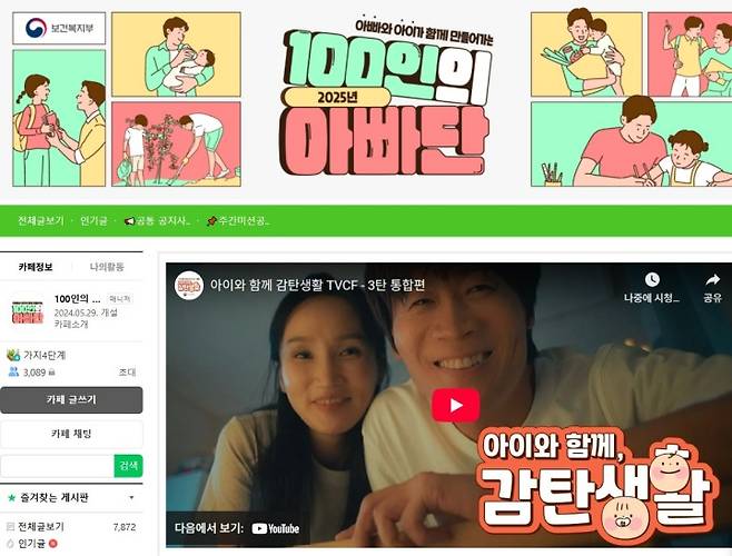 100인의 아빠단 커뮤니티.(필자 제공)