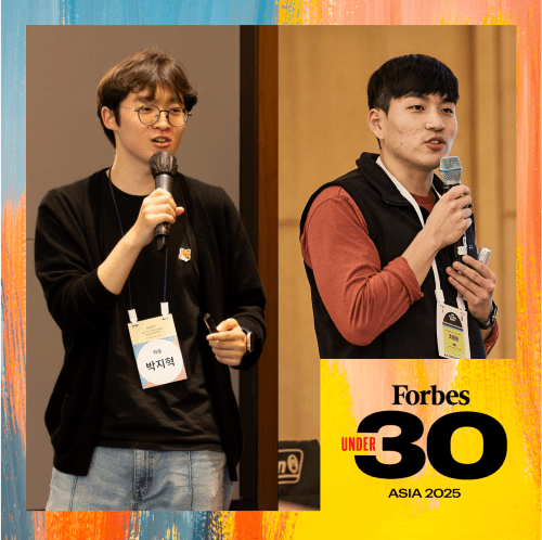 와들 공동 창업자인 박지혁 대표(왼쪽)와 조용원 CSO(오른쪽)가 포브스 아시아 30세 미만 리더 30인에 선정됐다. (사진=와들)