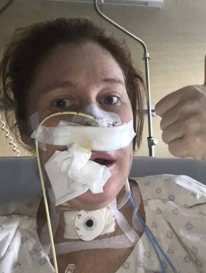 사라 수삭이 수술받은 뒤의 모습/사진=더 선