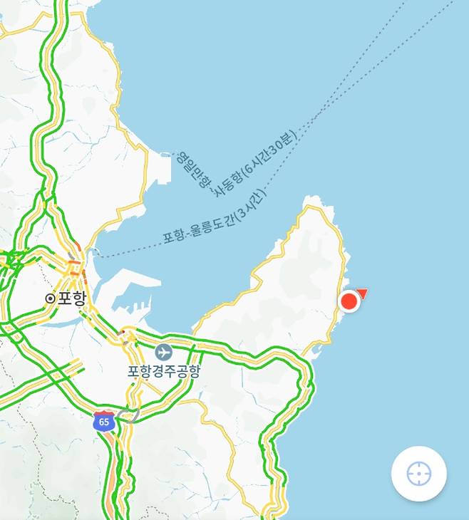 경북 포항 남구 구룡포읍 석병리 산 135 인근 '바위섬'은 대한민국 육지 동쪽 땅끝이다. 카카오맵 지도 캡쳐