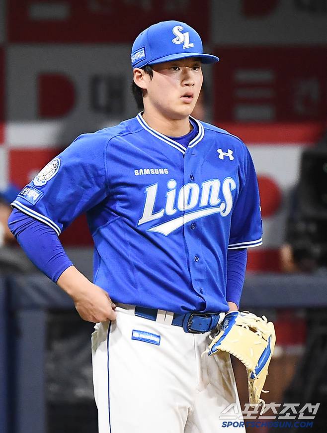 20일 서울 고척스카이돔에서 열린 삼성-키움전. 9회말 동점을 허용한 이호성. 고척=정재근 기자 cjg@sportschosun.com/2025.5.20/