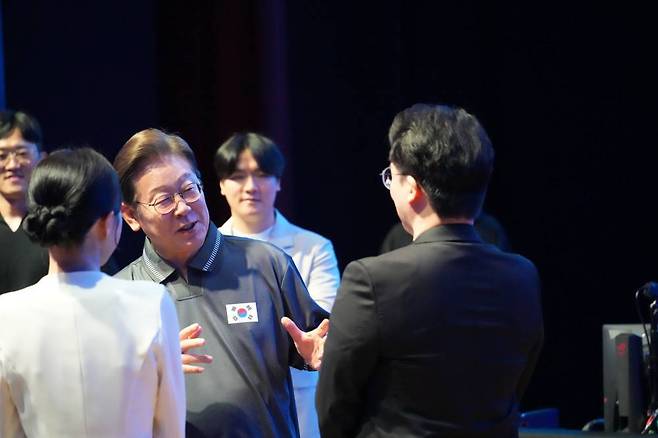 'e스포츠 산업 현장간담회'에 참가한 이재명 후보(자료 출처-출처 강유정 의원실)