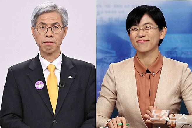 민주노동당 권영국 대선 후보, 통합진보당 이정희 전 대표. 박종민·황진환 기자