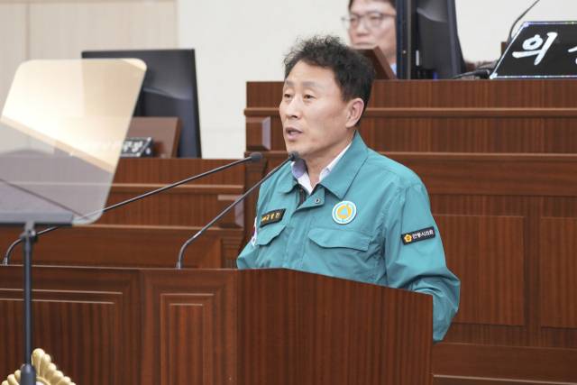 ▲ 안동시의회 김상진 의원(중구동·명륜동·서구동)이 제258회 안동시의회 임시회 제1차 본회의에서 5분 발언을 하고 있다. ⓒ 안동시의회