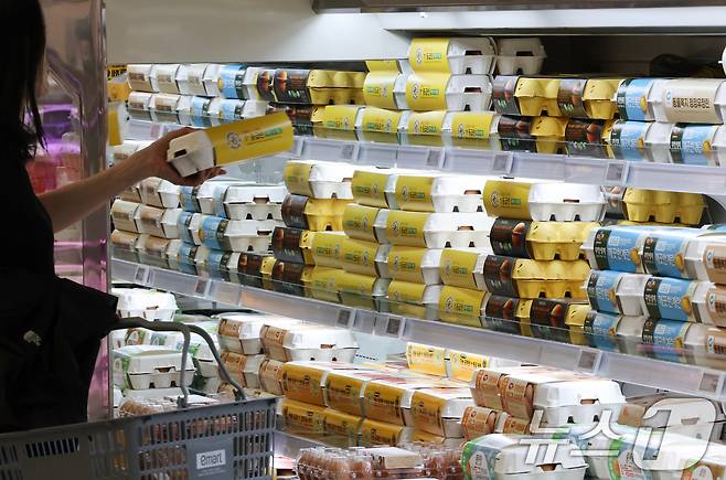 13일 서울 시대 한 대형마트 내 진열된 계란. 2025.5.13/뉴스1 ⓒ News1 허경 기자