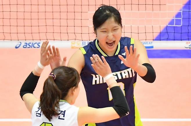 여자 배구 대표팀 아웃사이드 히터 정지윤. 한국배구연맹