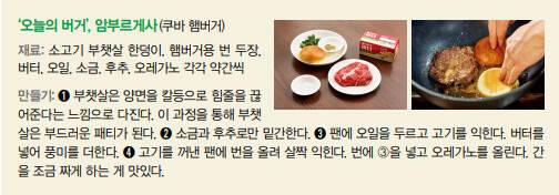 조광효 셰프가 만든 ‘오늘의 버거, 암부르게사’ 조리법. 성기령 기자
