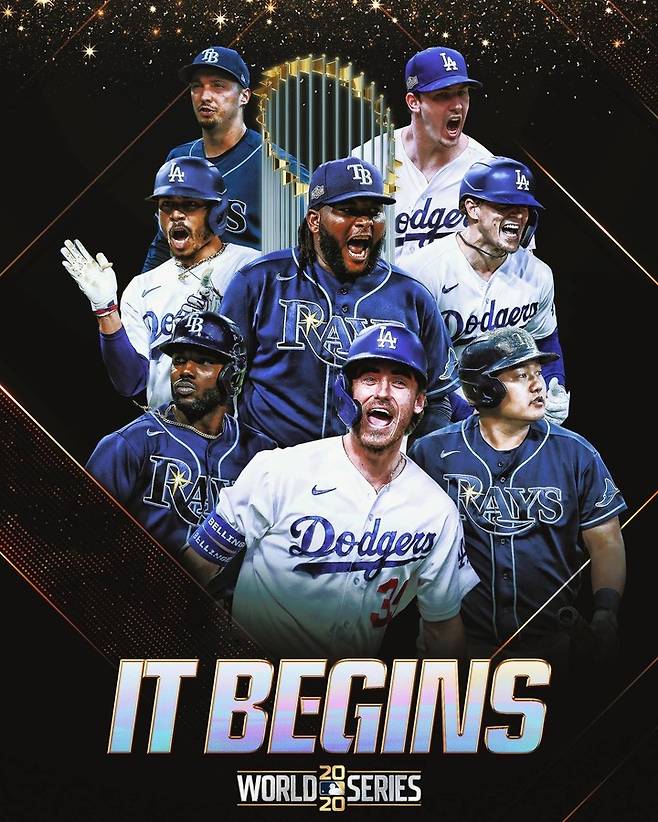 (최지만(오른쪽 하단)은 한국야수로는 최초로 지난 2020년 '월드시리즈'에 출전해 안타를 친 선수가 됐다 | 사진=메이저리그 사무국)