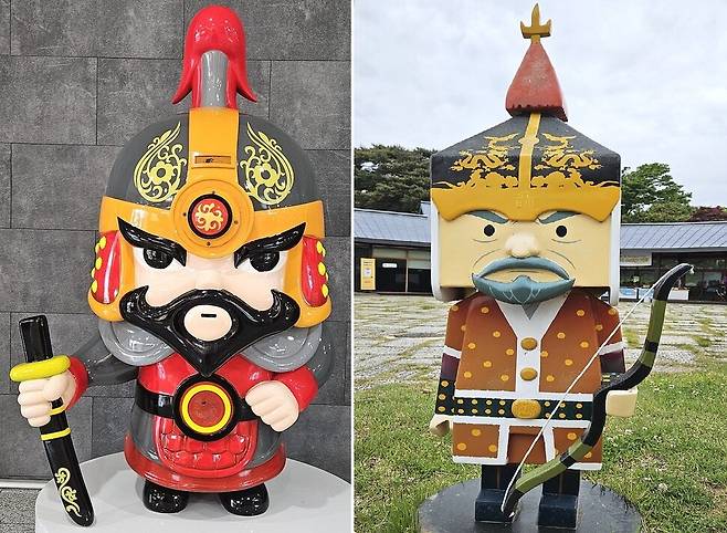 ‘이순신 승전길’ 노량해전 구간 곳곳에서 볼 수 있는 이순신 장군 캐릭터.