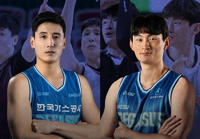 23일 한국가스공사와 계약이 발표된 FA 최진수-김국찬(왼쪽부터). /사진=대구 한국가스공사 공식 SNS