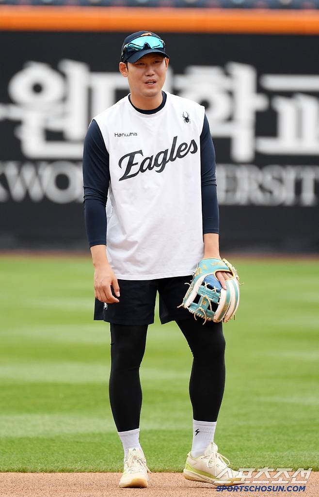 23일 대전 한화생명볼파크에서 열린 한화 이글스와 롯데 자이언츠의 경기. 한화 하주석이 수비 훈련을 하고 있다. 대전=박재만 기자 pjm@sportschosun.com/2025.05.23/