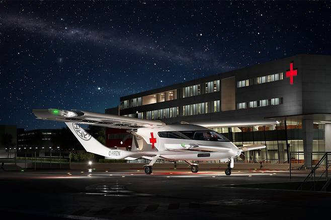 환자 수송용으로 활용되는 ‘카보라이트 X7’ 상상도. 호라이즌 에어크래프트 제공