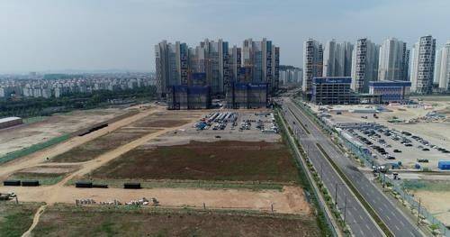 경기 시흥시의 '시흥배곧 서울대학교병원(가칭)' 부지 전경. 연합뉴스