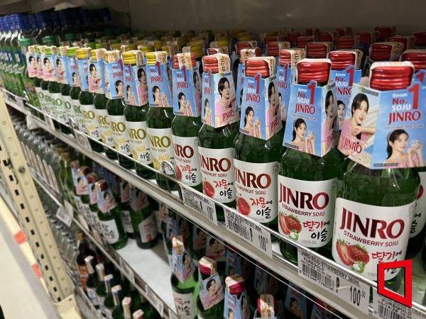 필리핀의 대표 도매형 할인점 '퓨어골드(Puregold)' 파라냐케점 매장에 진열된 진로. 한예주 기자