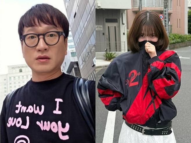 코미디언 김영민, 그룹 에스파 카리나/사진=김영민 SNS, 카리나 SNS