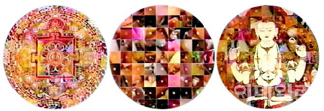 박현기의 ‘만다라 시리즈’ 중 스크린샷(1997). 불상이나 만다라 등 종교적 이미지와 수십 개의 포르노 영상을 겹쳐 빠르게 흘러가게 한 작업이다. 종교적인 것과 세속적인 것 사이의 엄격한 구분조차 부질없는 그 너머의 가치에 대해 이야기하고 있다. 철학적인 질문과 깨달음을 앞세우는 작가의 작품에서 비디오는 첨단기술이 아닌 그저 매체였다. 단채널 영상·컬러·사운드, 30분. 국립현대미술관 소장.