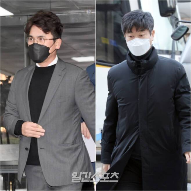 지난해 1월 법원에 모습을 드러낸 프로야구 KIA 타이거즈 장정석 전 단장과 김종국 전 감독. IS 포토