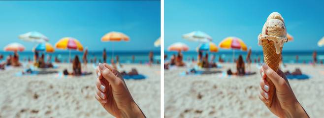 원본 사진(왼쪽)과 갤럭시 AI 생성형 편집 적용 사진. /사진=삼성전자