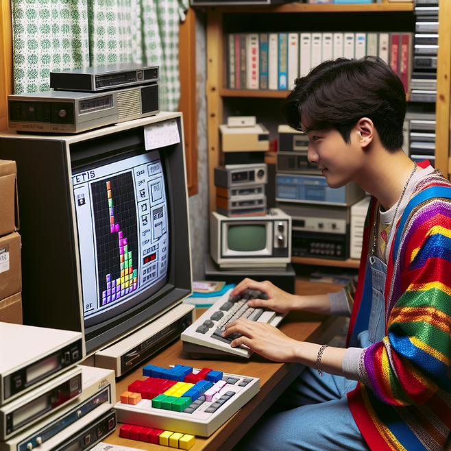 테트리스 게임 (AI로 이미지 생성)