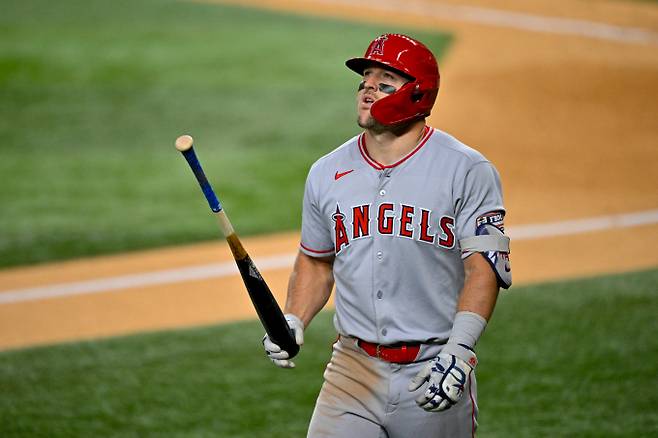 LA에인절스 외야수 마이크 트라웃이 한 달 동안의 결장을 끝으로 빅리그에 복귀한다. 사진은 LA에인절스에서 활약 중인 트라웃의 모습. /사진=로이터
