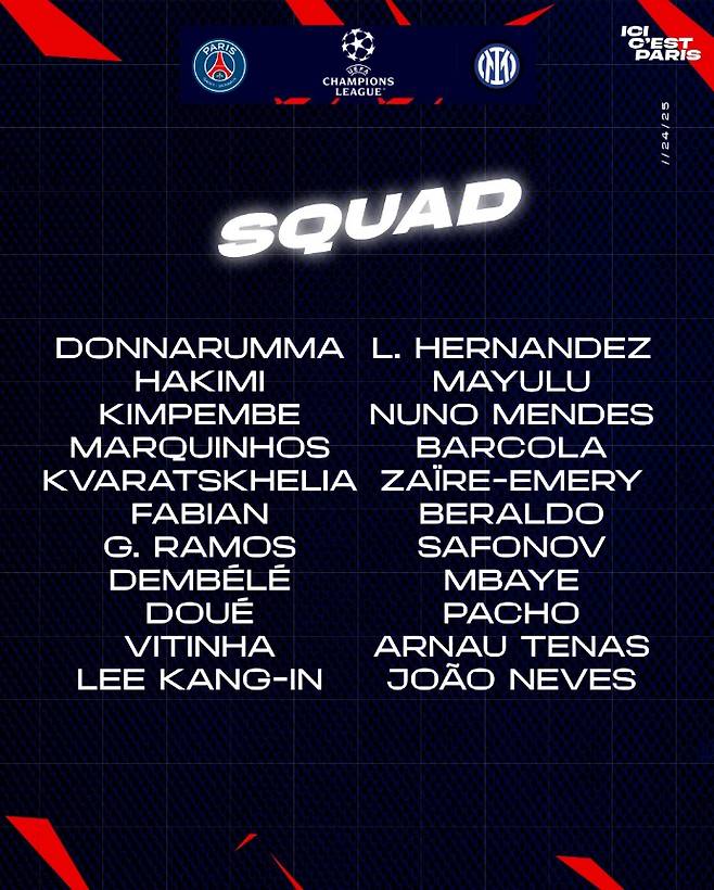 ▲ 파리 생제르맹 SNS