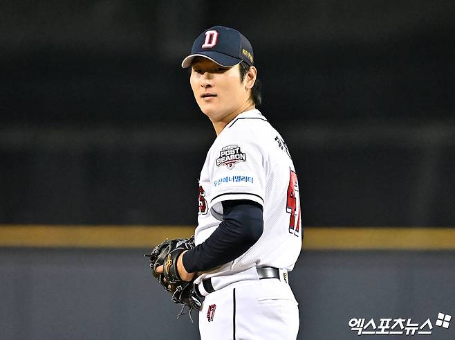 두산 베어스 토종 에이스 곽빈이 오는 6월 3일 서울 잠실야구장에서 열리는 KIA 타이거즈와의 경기에서 2025 시즌 페넌트레이스 첫 등판에 나선다. 사진 엑스포츠뉴스 DB
