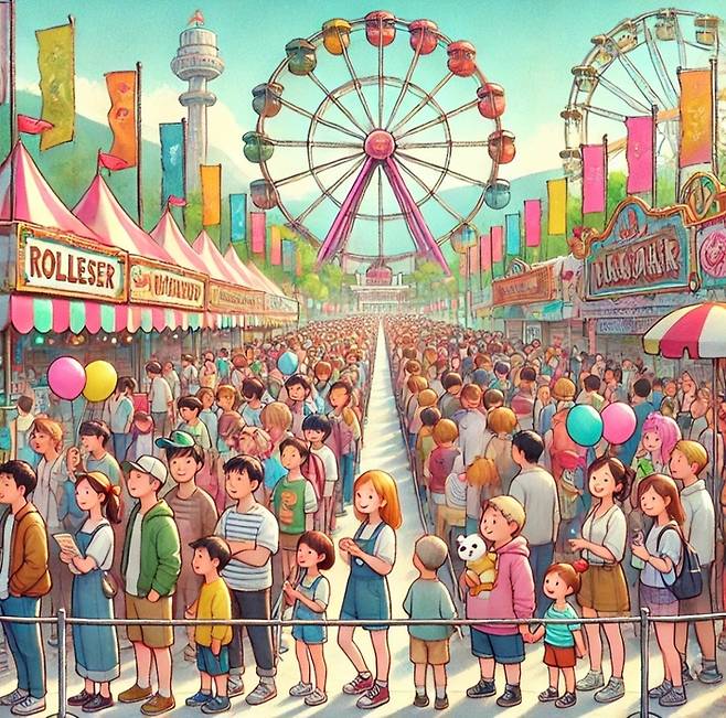 ChatGPT로 생성한 놀이공원 관련 그림