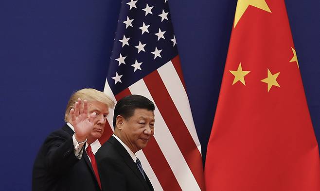 도널드 트럼프 미국 대통령(왼쪽)과 시진핑 중국 국가주석. AP연합뉴스