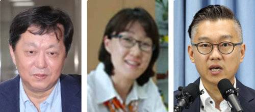 (왼쪽부터)정진상 전 당대표 정무조정실장, 김현지 이재명 의원실 보좌관, 김남준 전 당대표 정무부실장.