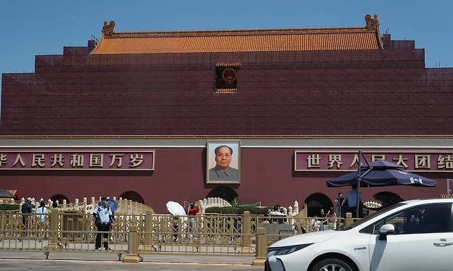 6·4 톈안먼(천안문) 사건 36주년인 4일 중국 베이징 톈안먼광장. 베이징/AP 연합뉴스