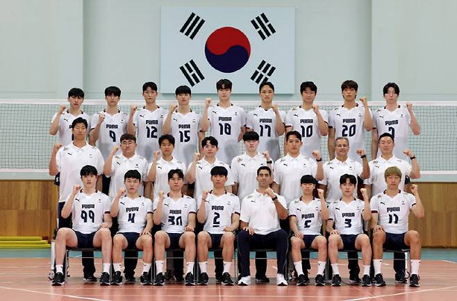 한국 남자배구 대표팀. 사진=푸마