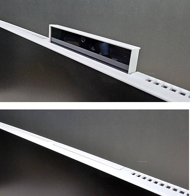 화상 회의용 카메라는 본체 상단에 팝업형 디자인으로 탑재했다 / 출처=IT동아