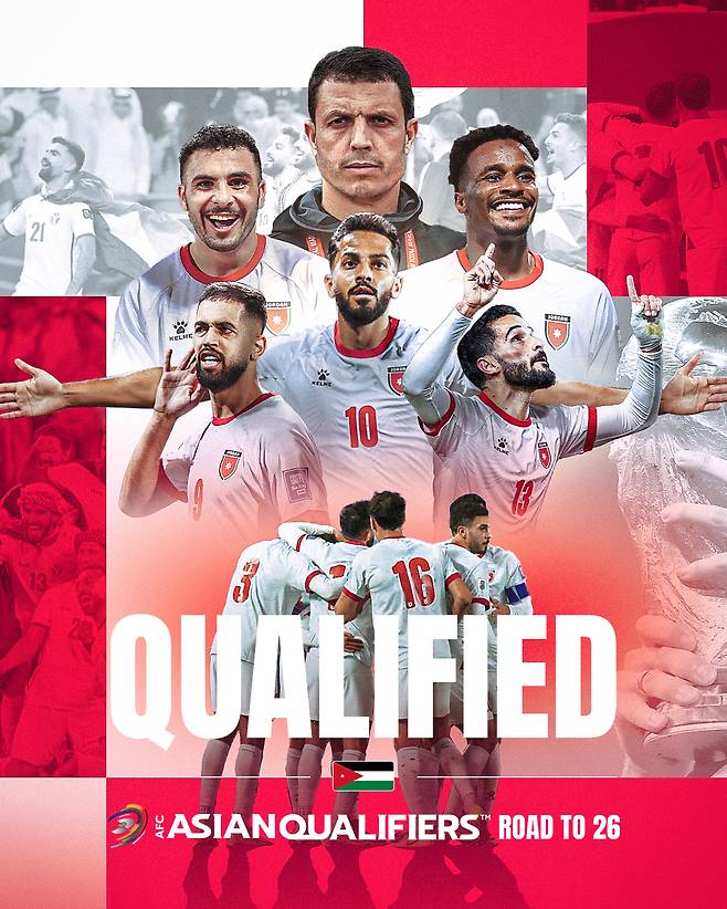 2026 국제축구연맹(FIFA) 북중미 월드컵 본선 진출을 확정한 요르단. /사진=아시아축구연맹(AFC) SNS 캡처
