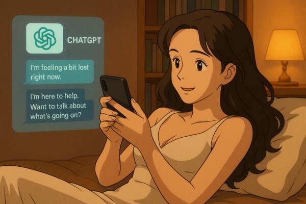 챗GPT와 대화를 나누는 여성의 모습. 챗GPT