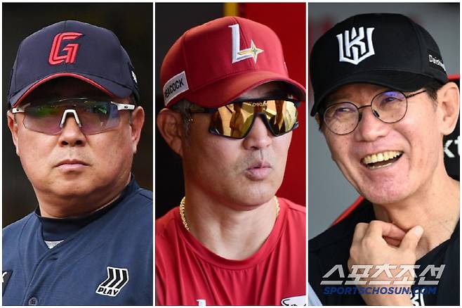 왼쪽부터 김태형 롯데 자이언츠 감독, 이숭용 SSG 랜더스 감독, 이강철 KT 위즈 감독. 스포츠조선DB