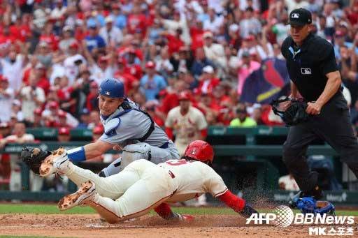 메이신 윈은 8회말 스피드를 이용해 득점했다. 사진(美 샌프란시스코)=ⓒAFPBBNews = News1