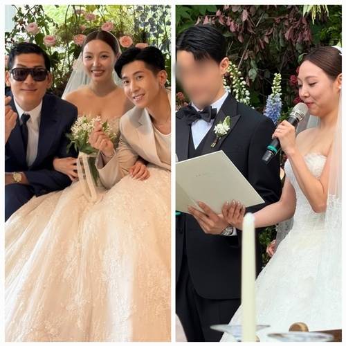 미쓰에이 출신 가수 민(본명 이민영)이 웨딩드레스를 입고 인생의 가장 빛나는 순간을 맞이했다. 사진=브라이언 / 민 SNS