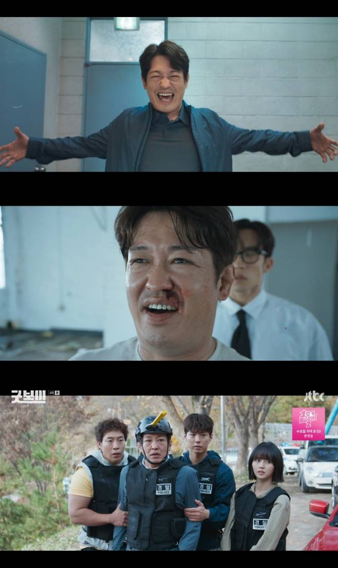 ‘굿보이’ 허성태, 강력특수팀 고만식役 활약... 박보검·김응수와 ‘폭소 만발’ 케미 (제공: JTBC 토일드라마 ‘굿보이’ 방송화면 캡처)