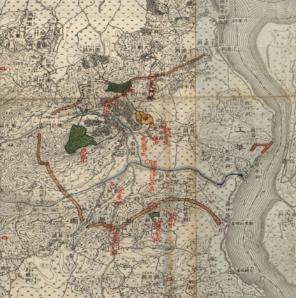 1916년 강화도 고려궁성을 조사한 지도.