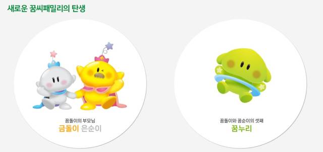 대전시가 9일 공개한 꿈씨패밀리 신규 캐릭터 3종. 사진제공=대전시