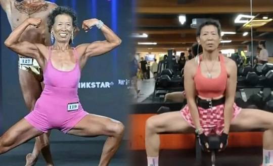 70대 중국 할머니가 중국 피트니스 대회에서 동메달을 획득했다. (사진/뉴시스)
